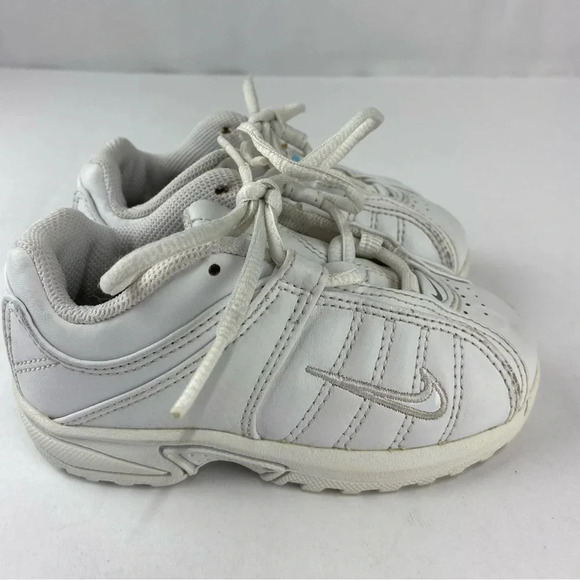 Nike 312913-111 7.5C Youth White Athletic Shoes Lace Up Swoosh - Picture 4 of 7